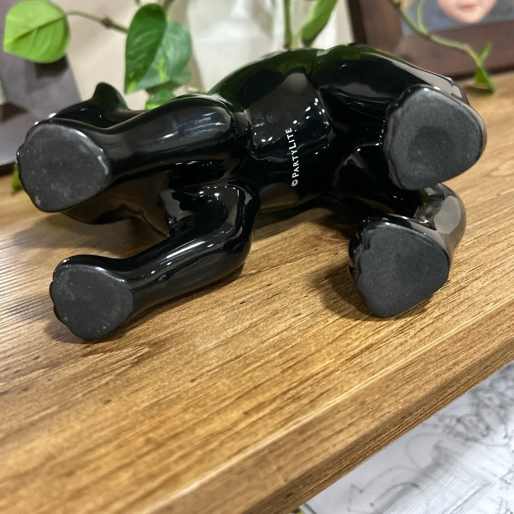 PartyLite Retired Halloween Black Cat Tealight Holder - Picture 3 of 7